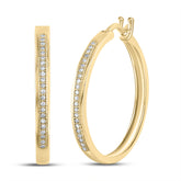 1/6CT-DIA MICRO-PAVE GIFT HOOPS